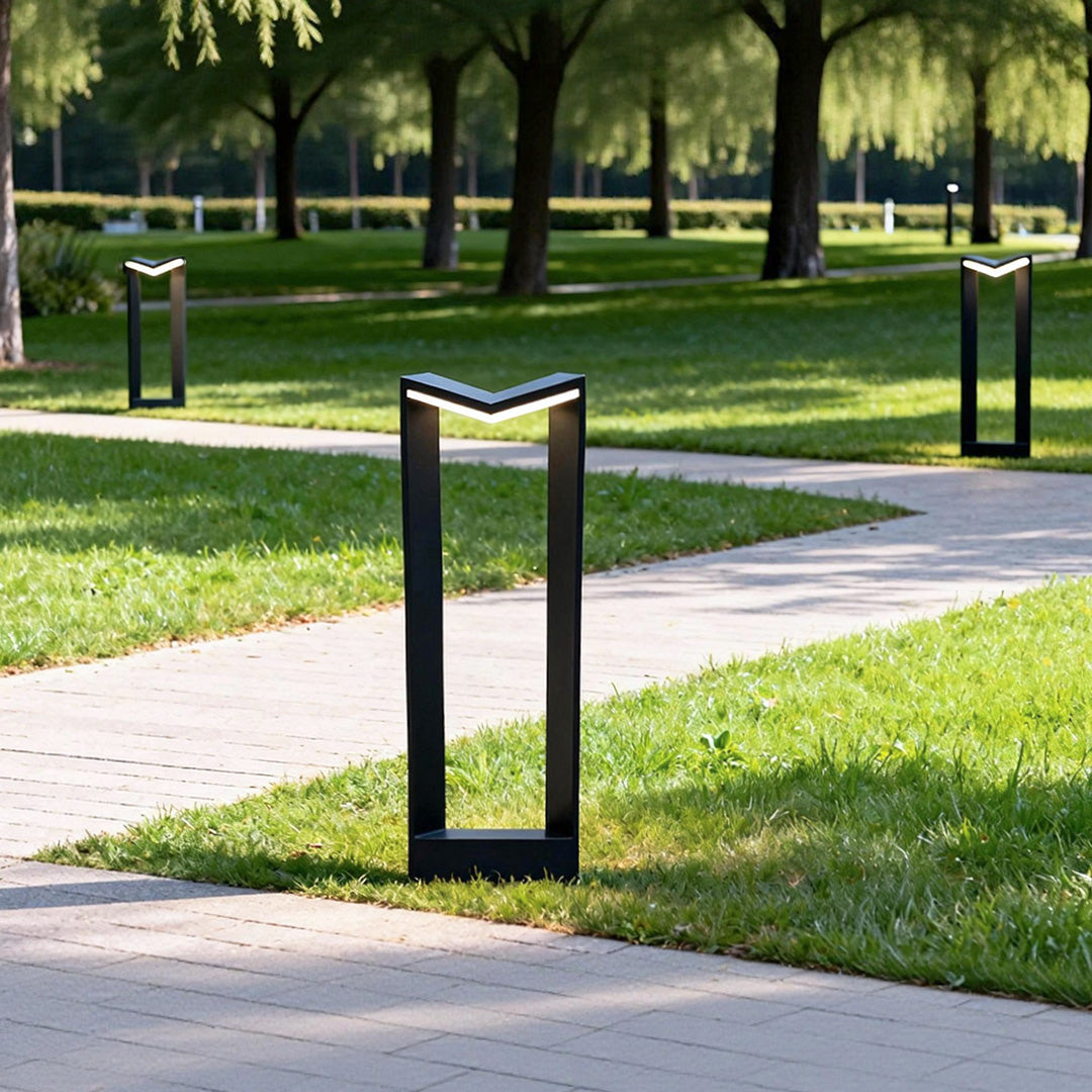 Square Outdoor Bollard Light — Stainless Steel, Black, LED, IP65, 6W / 10W, Warm White 3000K