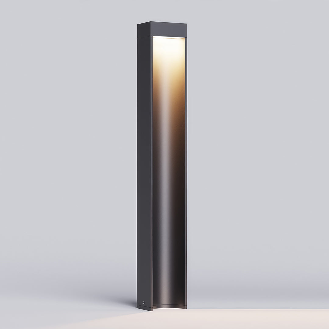 Minimalist Black Garden Path Light with Stakes — Aluminum, 7W LED, IP54, 3000K, 60cm / 80cm