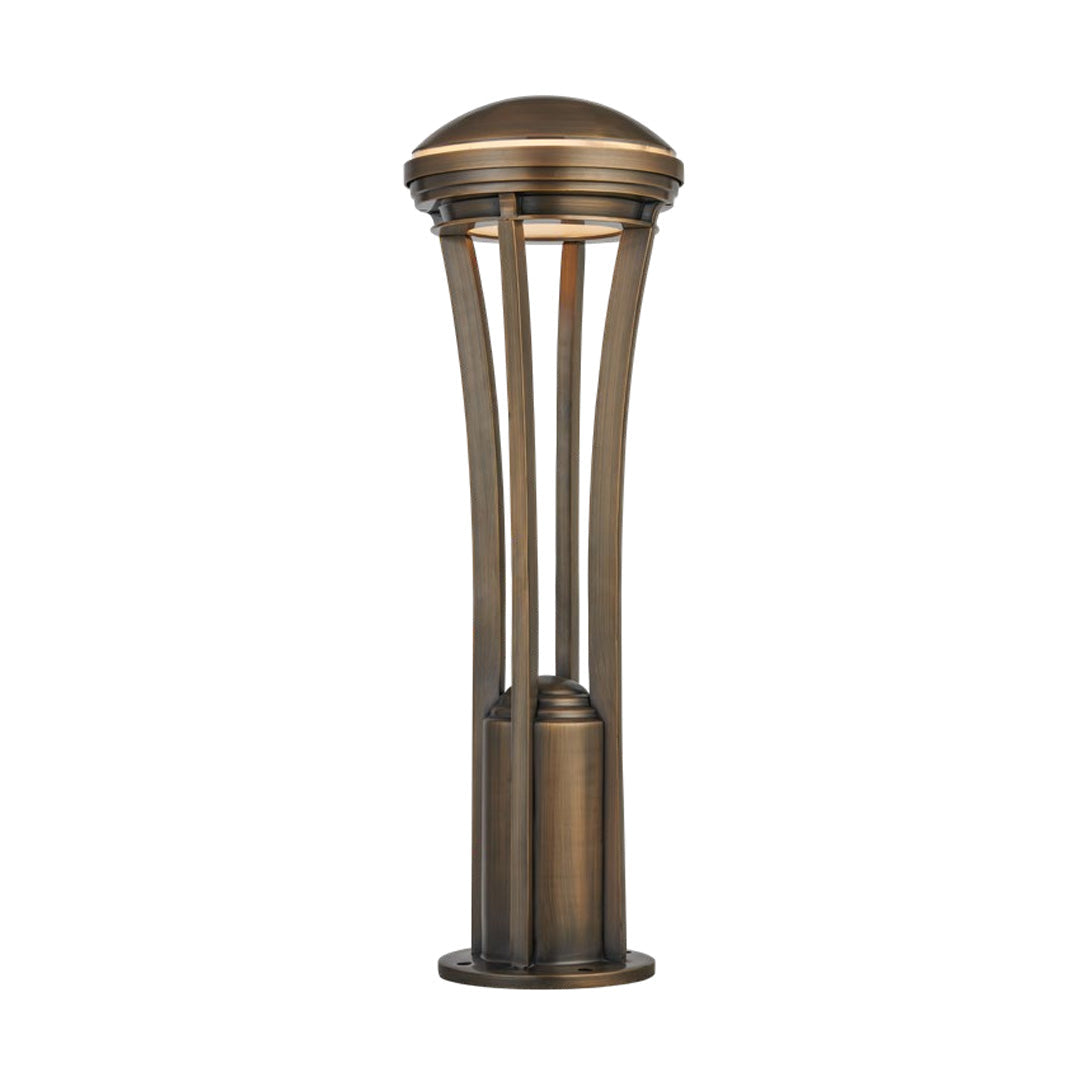 Antique Copper Outdoor Path Light Stake — Clear Glass Shade, 18W LED, IP55, 29.3", Hardwired