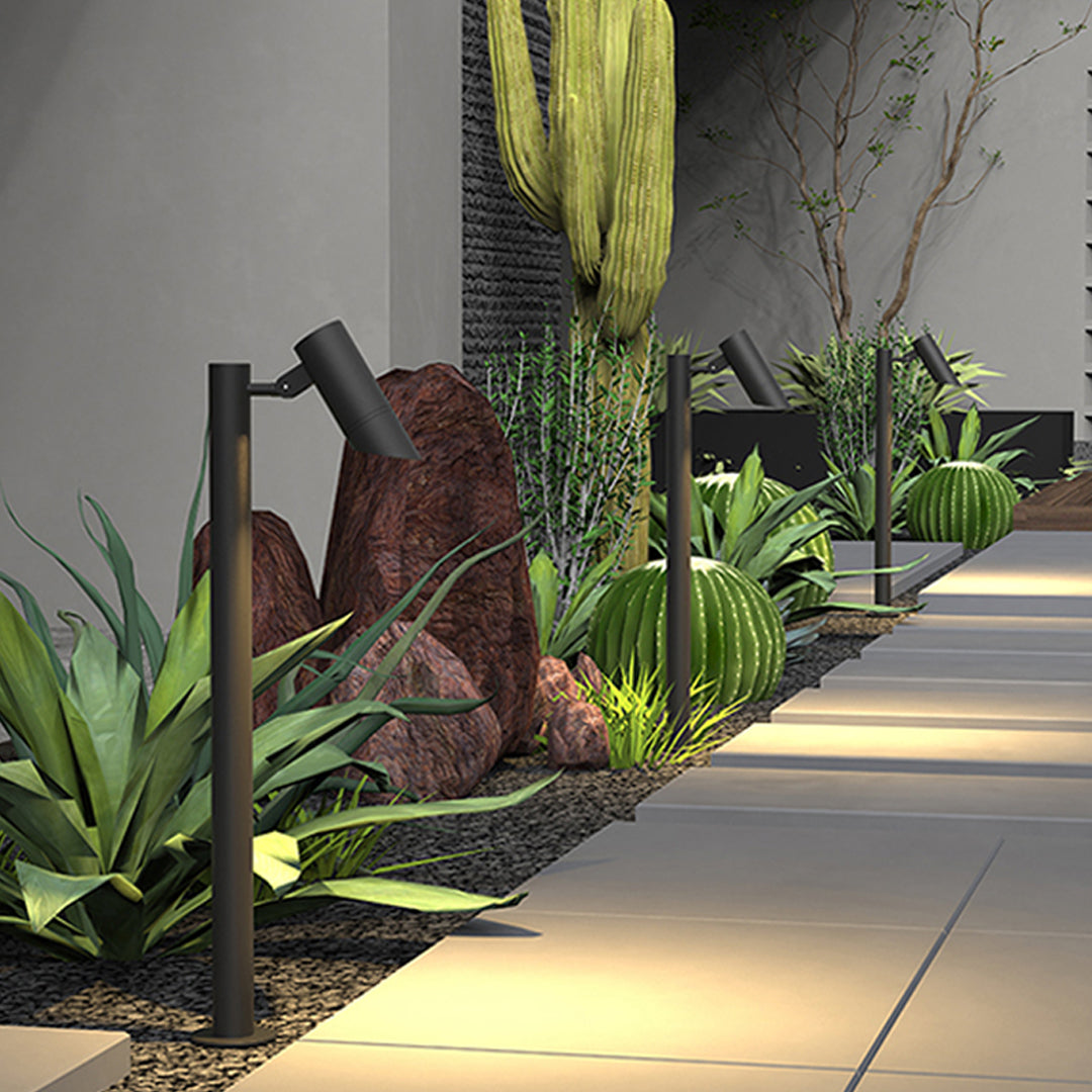 Minimalist Outdoor Path Light — Black Die-Cast Aluminum, 12W LED, IP65, Single or Double Head