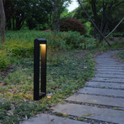 Minimalist Square Outdoor Bollard Light — Black Aluminum, 7W LED, IP54, 11.8" / 23.6" / 31.5" Heights