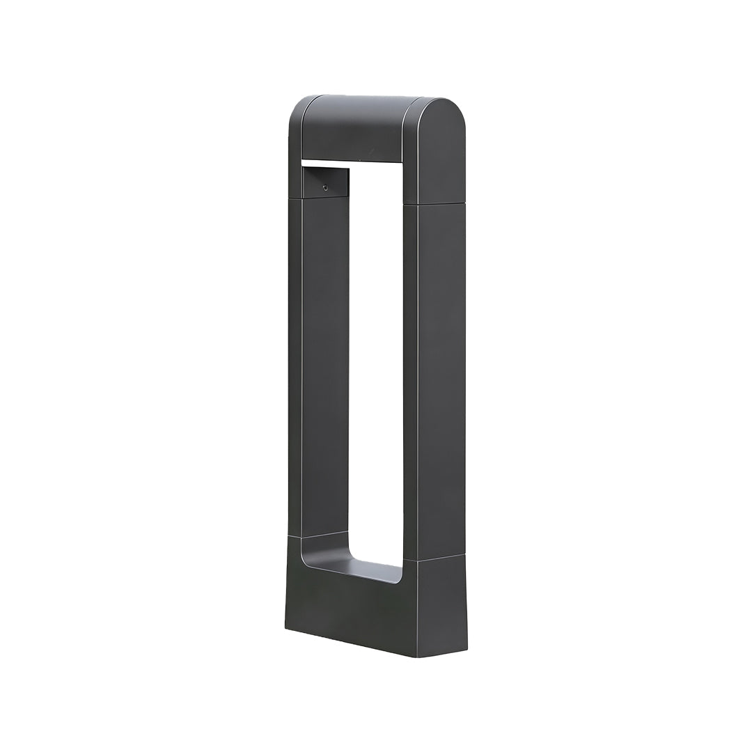 Minimalist Square Outdoor Bollard Light — Black Aluminum, 7W LED, IP54, 11.8" / 23.6" / 31.5" Heights