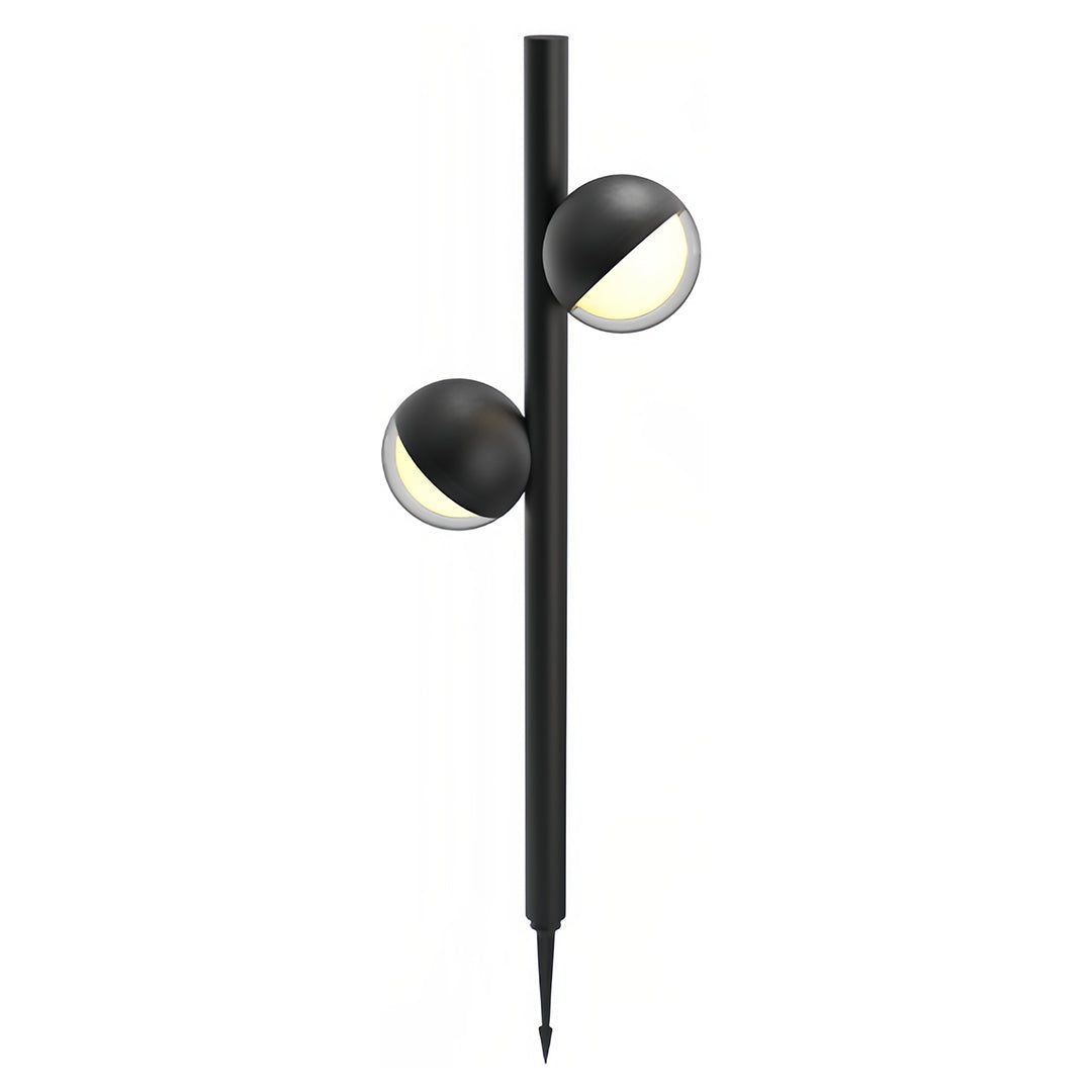 Modern Minimalist Black Path Light — Aluminum, LED, Single or Dual-Head, IP65 Weatherproof