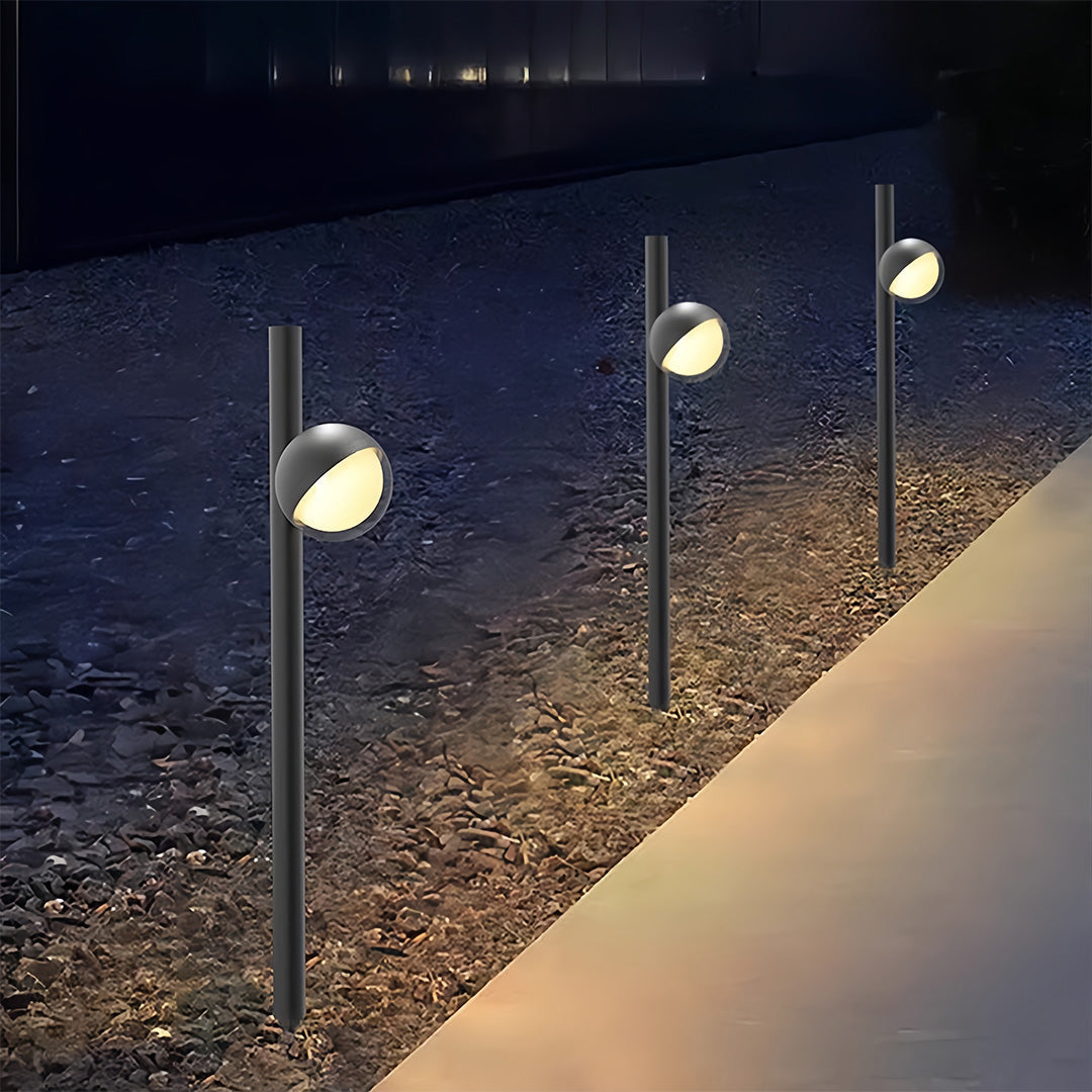 Modern Minimalist Black Path Light — Aluminum, LED, Single or Dual-Head, IP65 Weatherproof