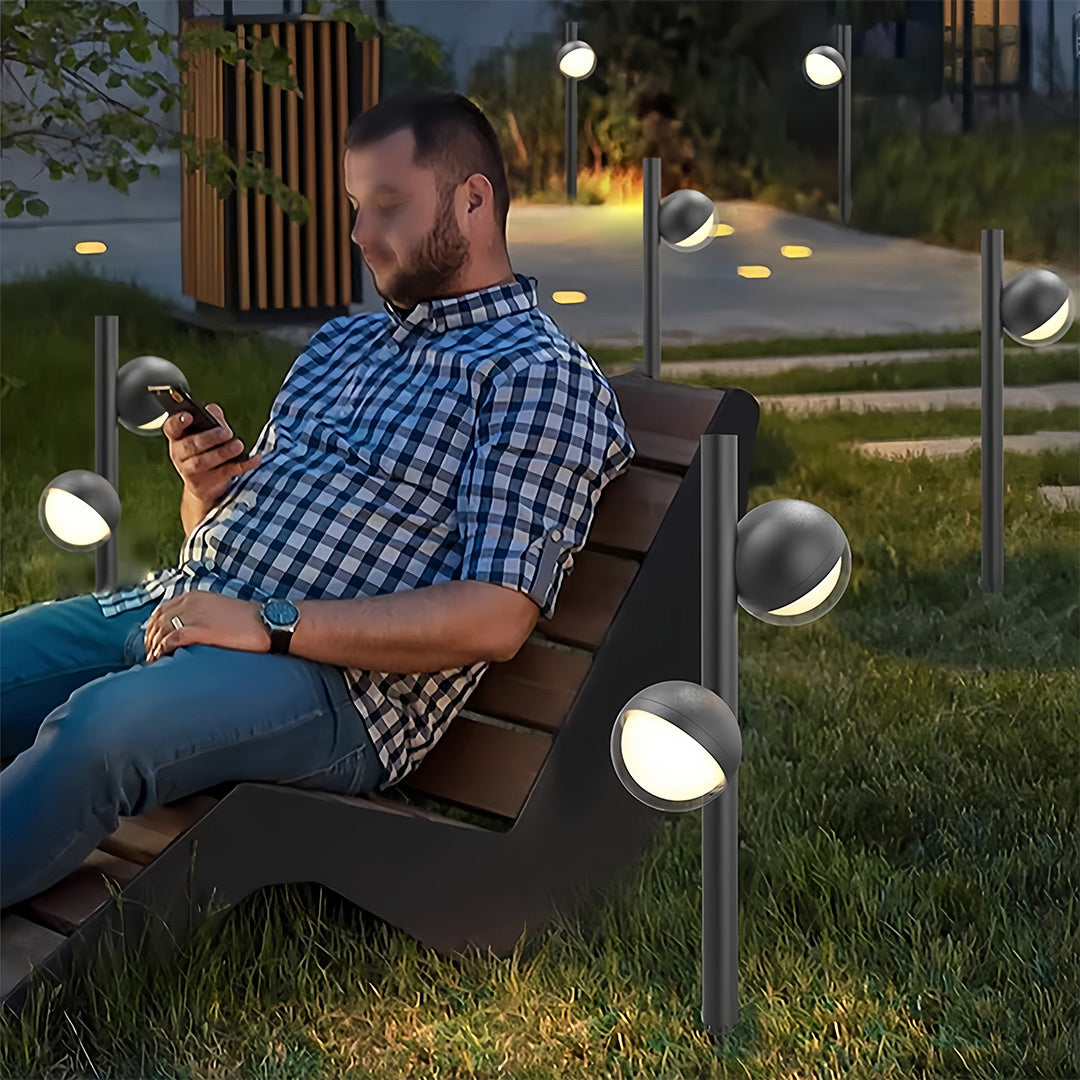 Modern Minimalist Black Path Light — Aluminum, LED, Single or Dual-Head, IP65 Weatherproof