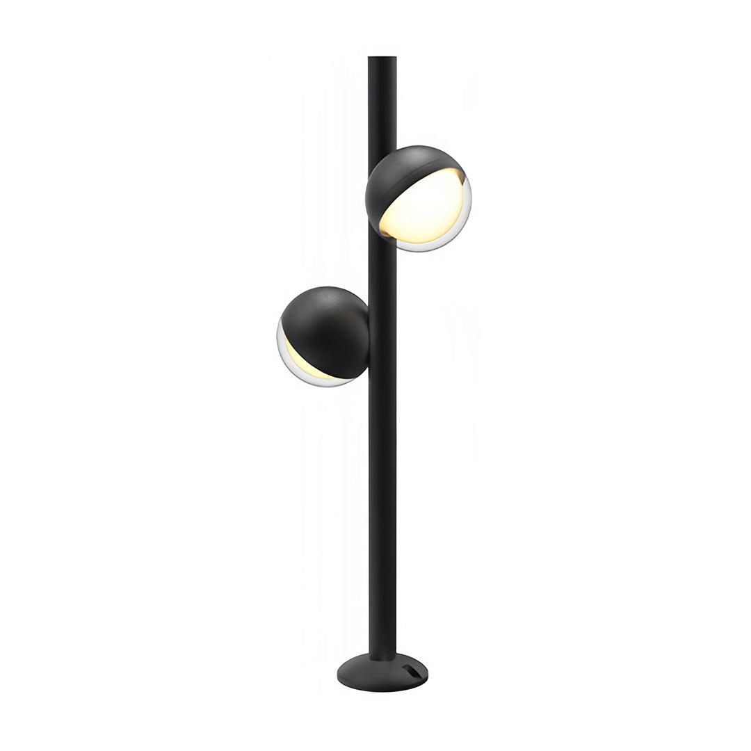 Modern Minimalist Black Path Light — Aluminum, LED, Single or Dual-Head, IP65 Weatherproof