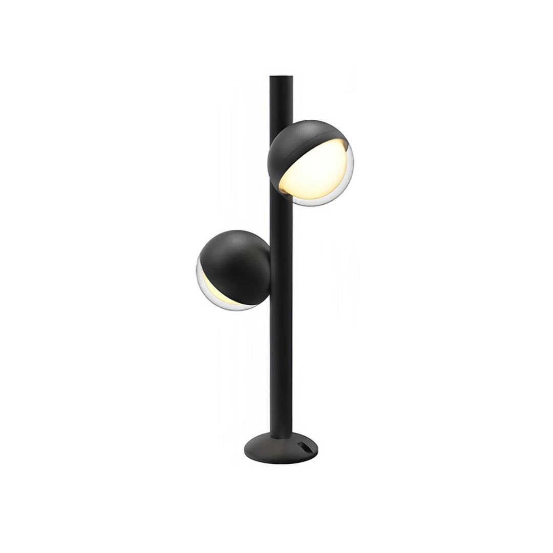 Modern Minimalist Black Path Light — Aluminum, LED, Single or Dual-Head, IP65 Weatherproof