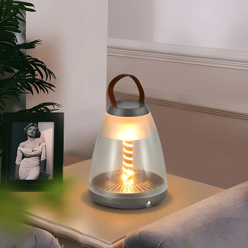 Spiral LED Portable Outdoor Table Lamp - Battery Powered and Easy to Carry Luxe