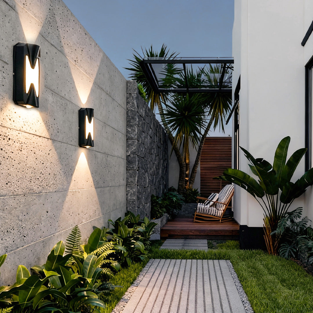 Geometric Minimalist Up/Down Outdoor Wall Light