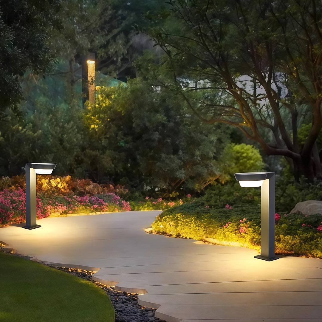 Modern Aluminum LED Path Light — Solar or Hardwired, IP54, Dusk-to-Dawn, 15.7" or 23.6"