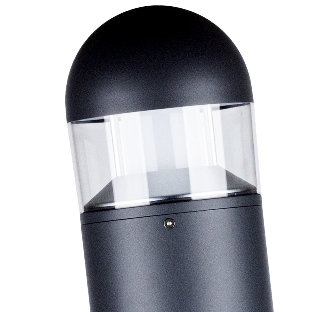 31" Minimalist Outdoor Bollard Light — Die-Cast Aluminum, 8W CREE LED, 3000K, IP65, Flat or Round Top