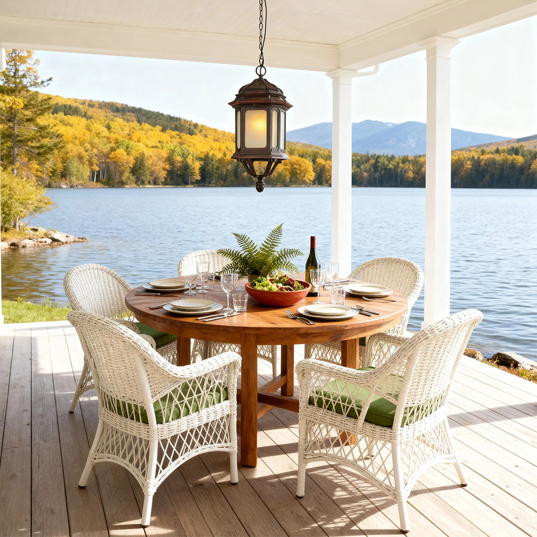 Minimalist Outdoor Hanging Pendant — Coffee Aluminum, Clear Glass, 9W E26, IP44, 80cm Adjustable Chain