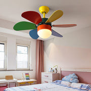 Mini Kids' Ceiling Fan Light — LED, 30", Three-Color Dimming, Dual Control with Remote