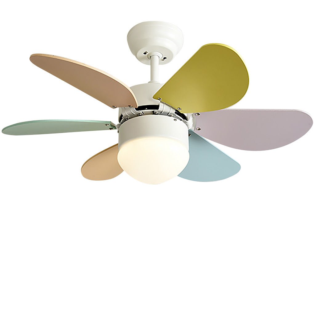 Mini Kids' Ceiling Fan Light — LED, 30", Three-Color Dimming, Dual Control with Remote