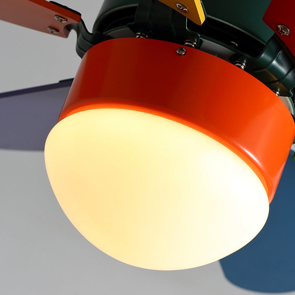 Mini Kids' Ceiling Fan Light — LED, 30", Three-Color Dimming, Dual Control with Remote