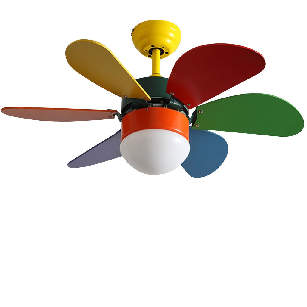 Mini Kids' Ceiling Fan Light — LED, 30", Three-Color Dimming, Dual Control with Remote