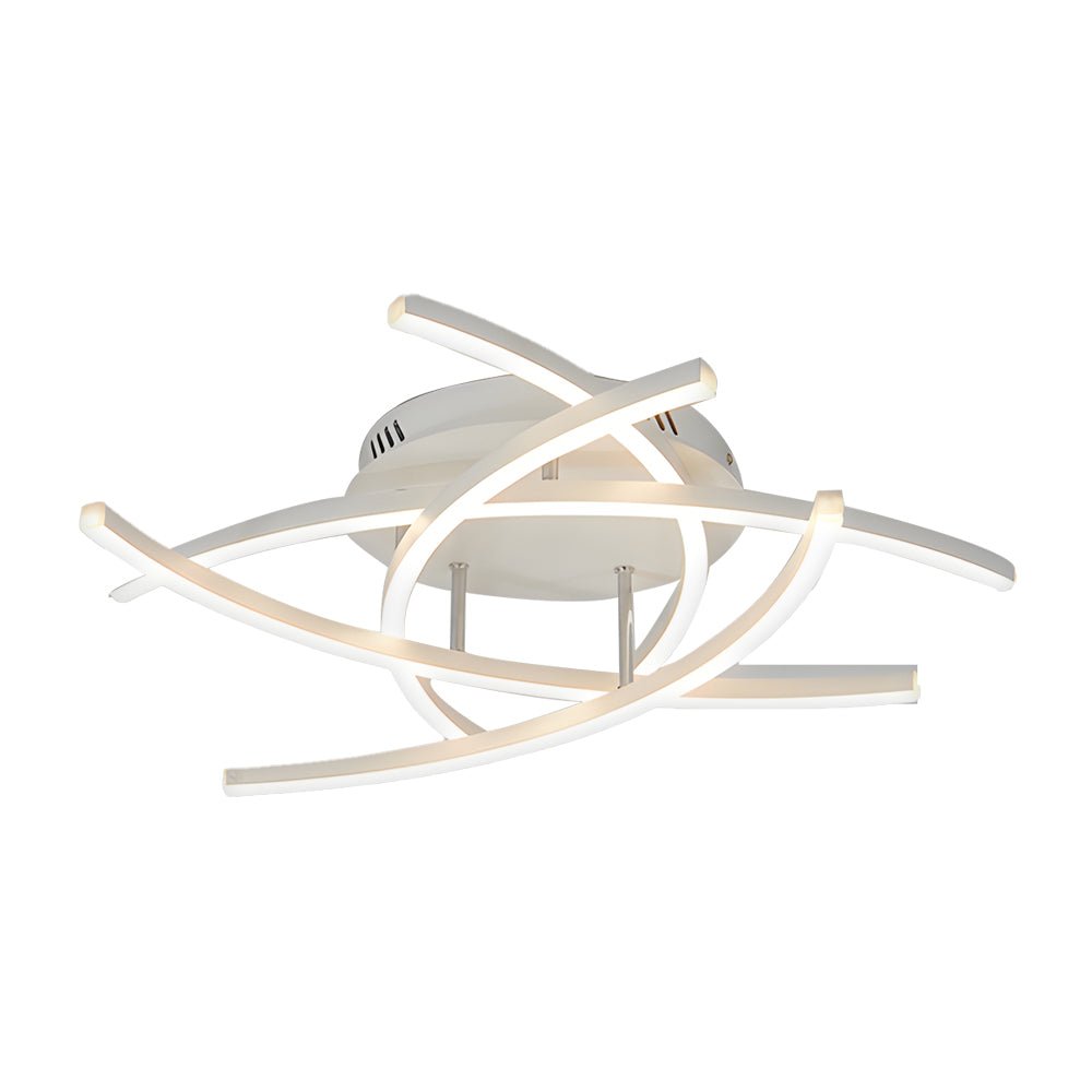 Modern Linear LED Semi-Flush Mount — Aluminum, Dimmable 3000K–6000K, Remote Control, 3-Light / 5-Light / 8-Light
