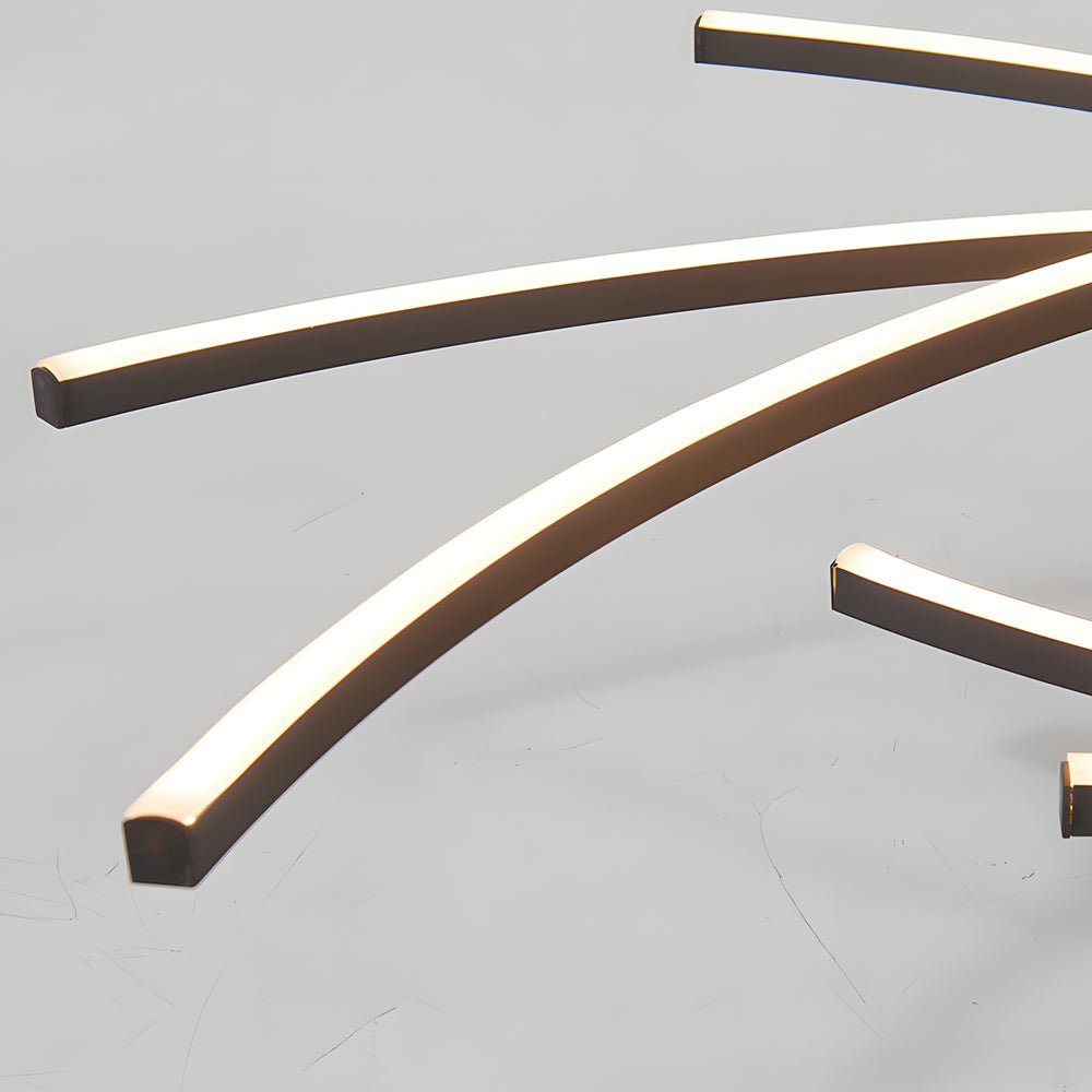 Modern Linear LED Semi-Flush Mount — Aluminum, Dimmable 3000K–6000K, Remote Control, 3-Light / 5-Light / 8-Light