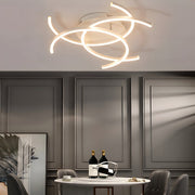 Modern Linear LED Semi-Flush Mount — Aluminum, Dimmable 3000K–6000K, Remote Control, 3-Light / 5-Light / 8-Light