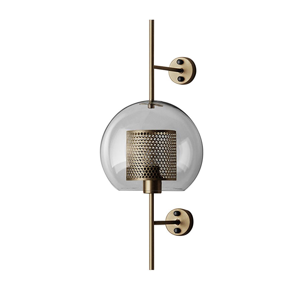 Retro Industrial Bronze Glass Tank Wall Sconce — Iron, Transparent Glass Shade, 6W–10W