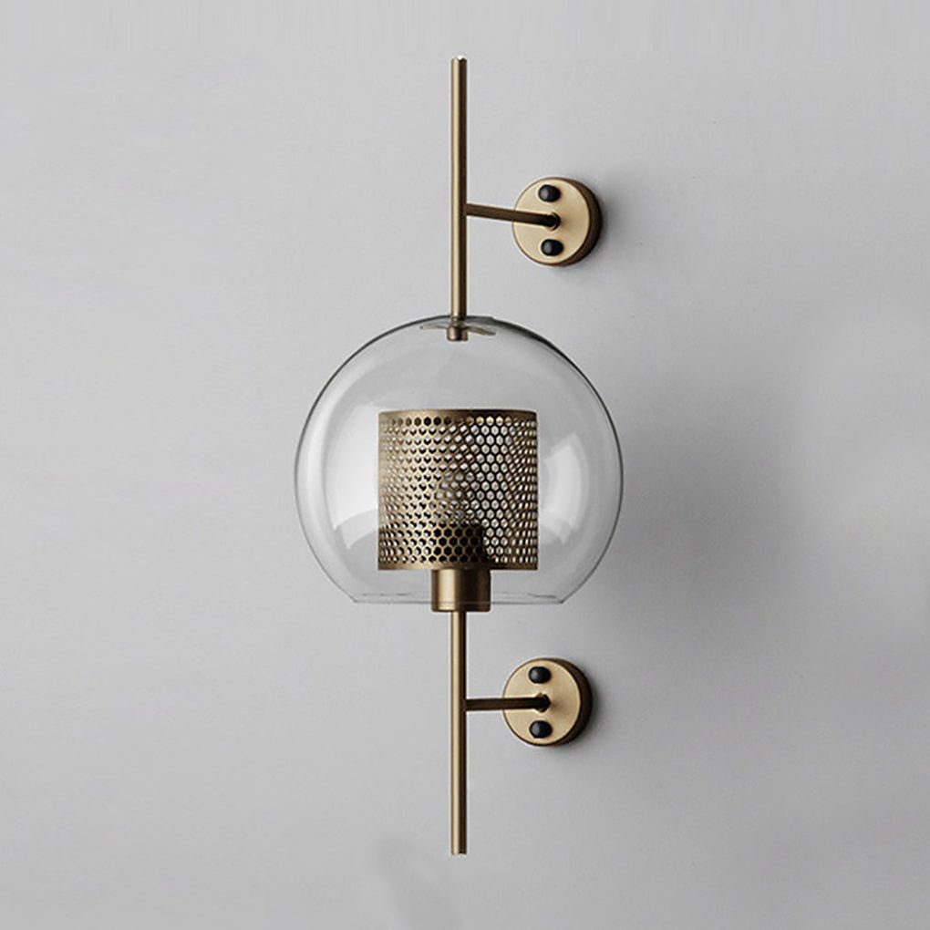 Retro Industrial Bronze Glass Tank Wall Sconce — Iron, Transparent Glass Shade, 6W–10W