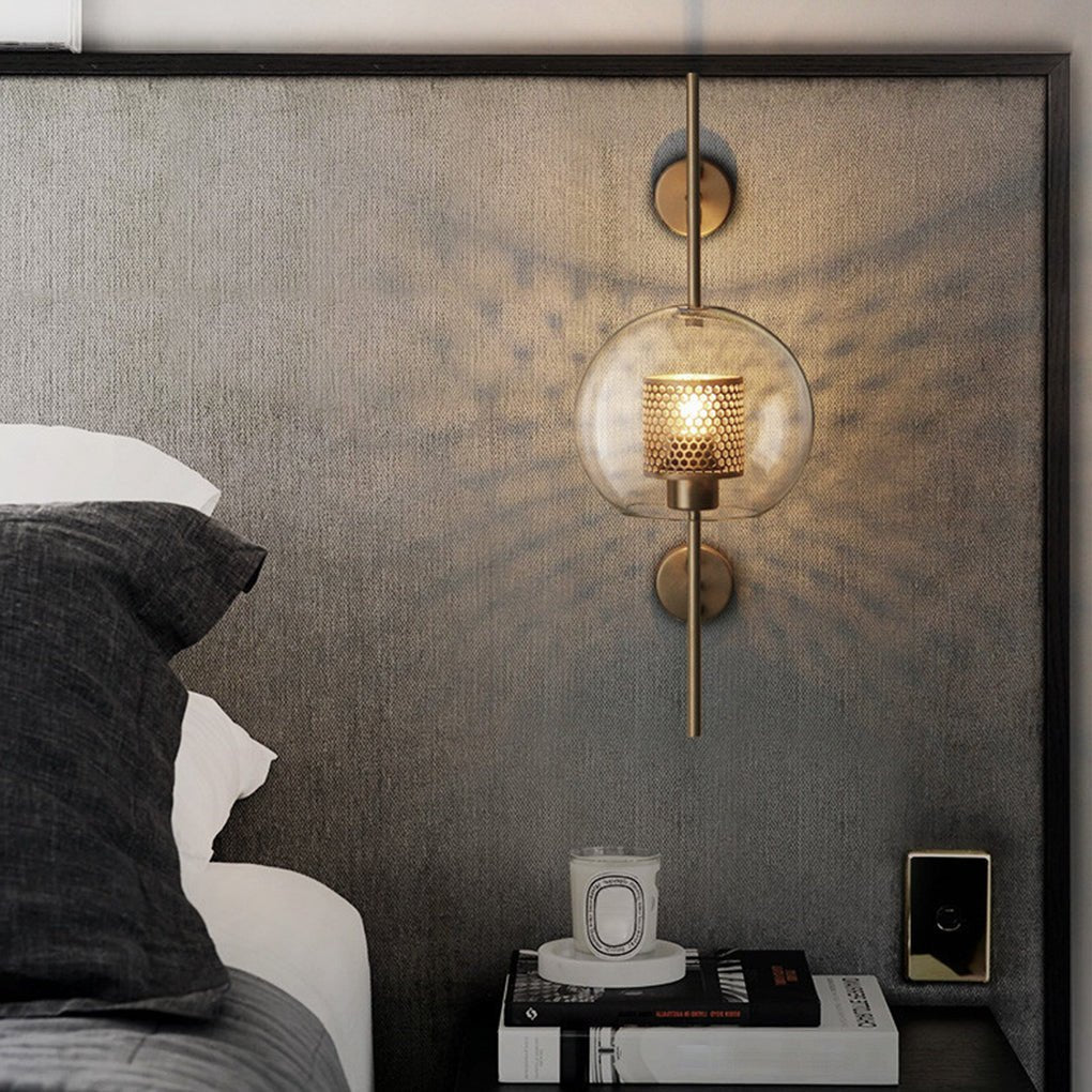 Retro Industrial Bronze Glass Tank Wall Sconce — Iron, Transparent Glass Shade, 6W–10W