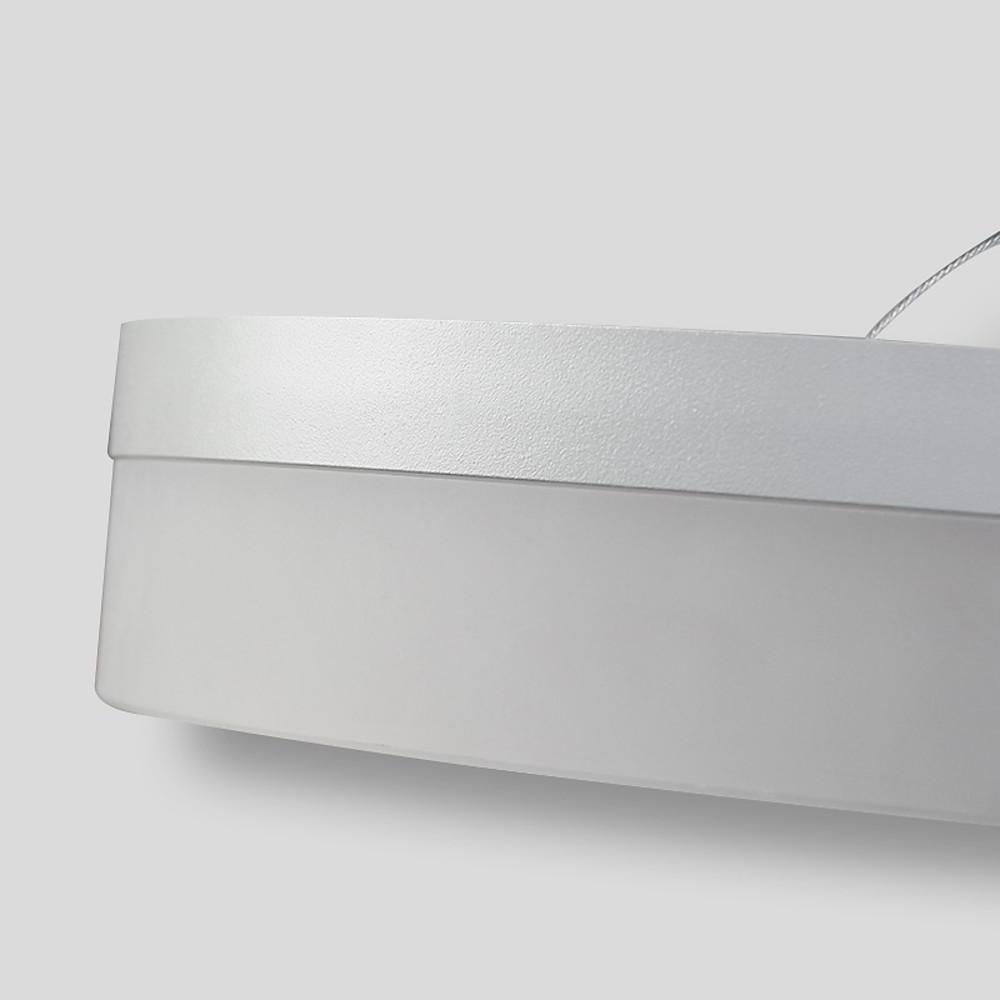 Flat Circular Modern Chandelier — Aluminum & Acrylic, Integrated LED, Dimmable with Remote, 24" or 31", 3000K / 4500K
