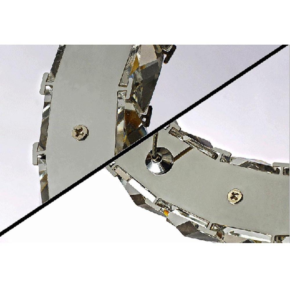 2-Ring Crystal Chandelier — Metal, Electroplated Finish, 1-Light Uplight, 16", 20W