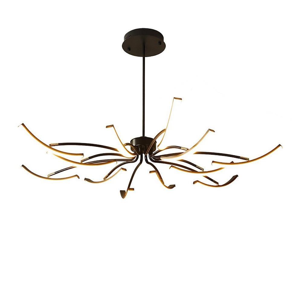 Flower Petal LED Chandelier — Metal & Aluminum, Dimmable with Remote, 6- to 12-Light, 30"–43"