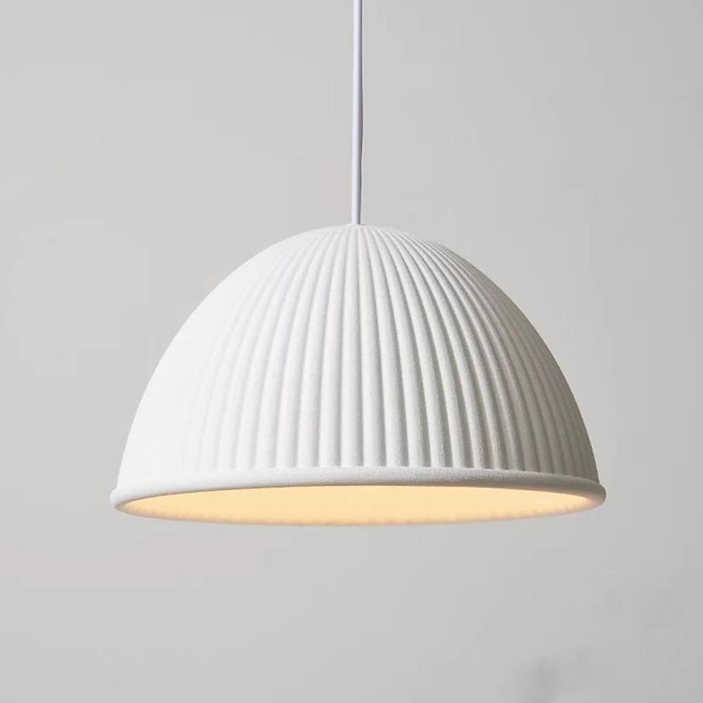 Industrial Inverted-Cup Pendant Light — Cement and Metal, LED E27, 13" Diameter, 59" Adjustable Cord