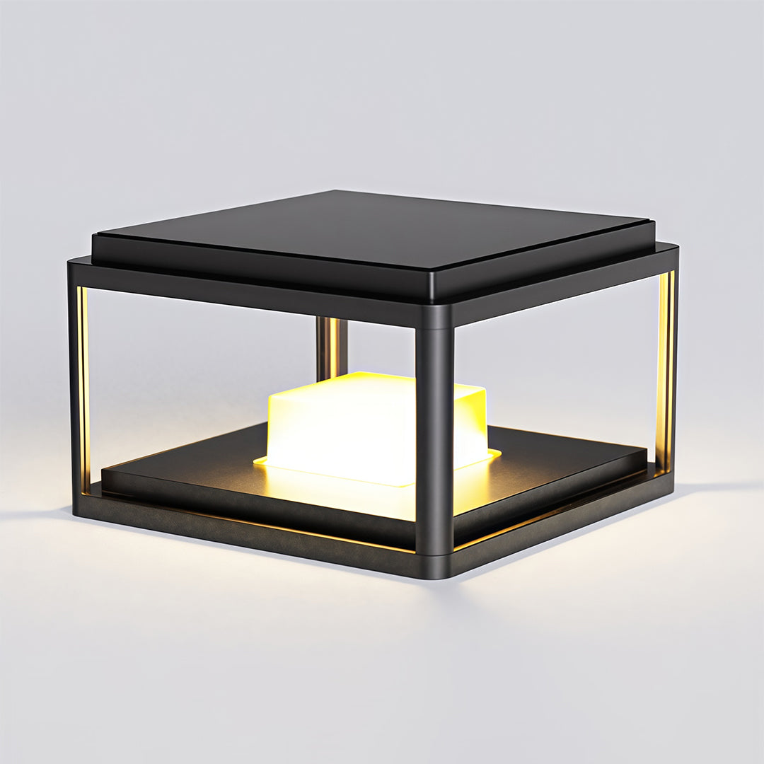 Modern Outdoor Pillar Light — Aluminum & Acrylic, LED, Solar / Hardwired, IP54, 3 Sizes