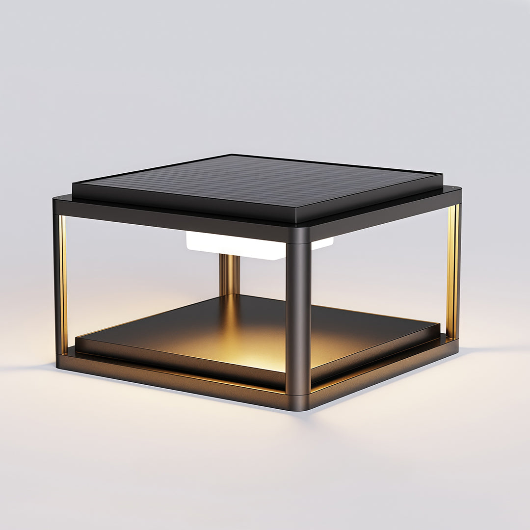 Modern Outdoor Pillar Light — Aluminum & Acrylic, LED, Solar / Hardwired, IP54, 3 Sizes