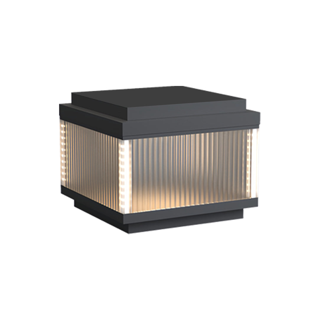 Minimalist Outdoor Pillar Light — Stainless Steel, Clear Glass, IP65 Weatherproof, Solar or Hardwired, 3 Sizes