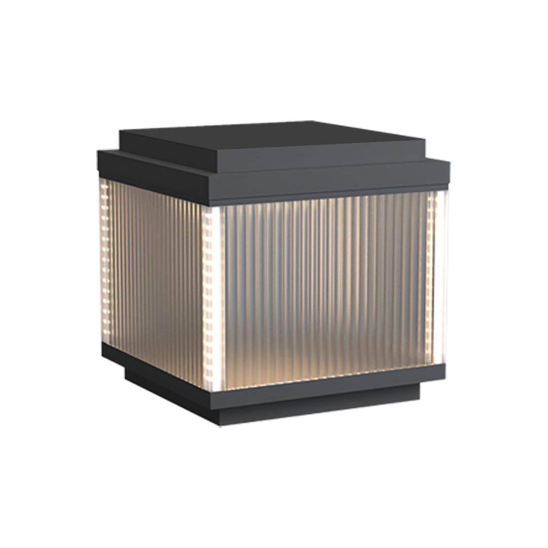 Minimalist Outdoor Pillar Light — Stainless Steel, Clear Glass, IP65 Weatherproof, Solar or Hardwired, 3 Sizes