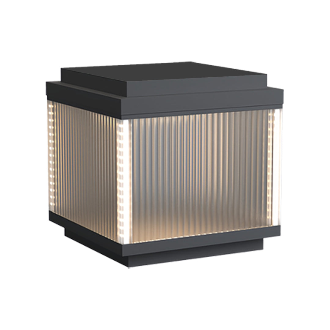 Minimalist Outdoor Pillar Light — Stainless Steel, Clear Glass, IP65 Weatherproof, Solar or Hardwired, 3 Sizes