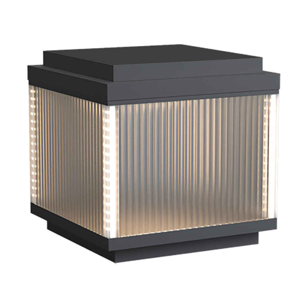 Minimalist Outdoor Pillar Light — Stainless Steel, Clear Glass, IP65 Weatherproof, Solar or Hardwired, 3 Sizes