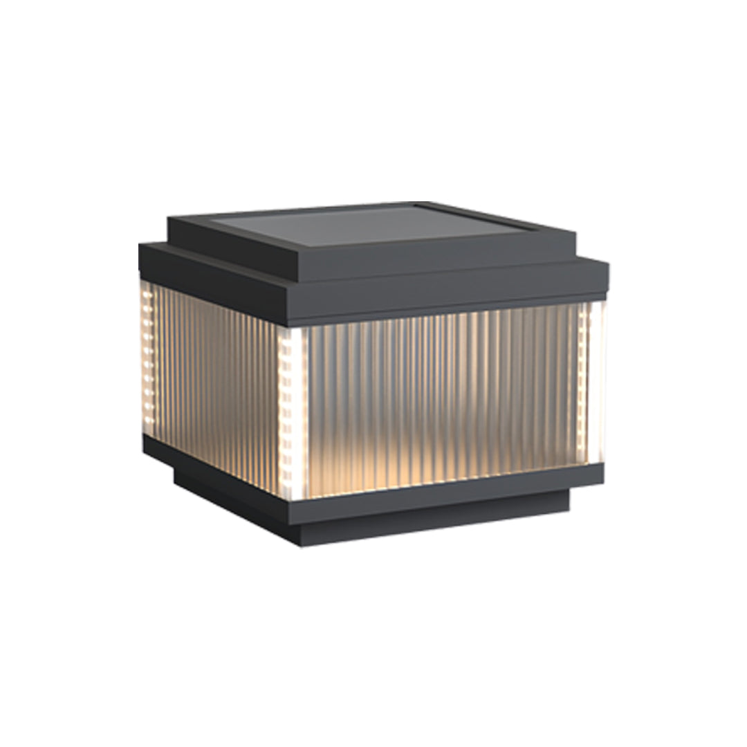 Minimalist Outdoor Pillar Light — Stainless Steel, Clear Glass, IP65 Weatherproof, Solar or Hardwired, 3 Sizes