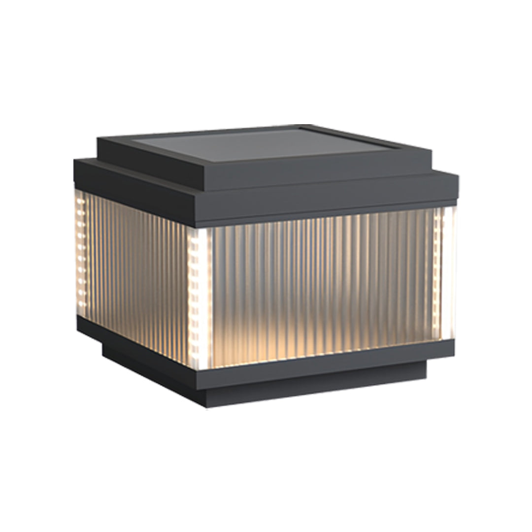 Minimalist Outdoor Pillar Light — Stainless Steel, Clear Glass, IP65 Weatherproof, Solar or Hardwired, 3 Sizes