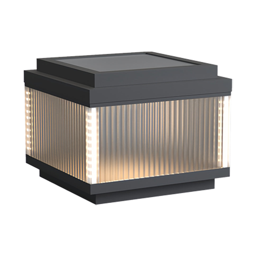 Minimalist Outdoor Pillar Light — Stainless Steel, Clear Glass, IP65 Weatherproof, Solar or Hardwired, 3 Sizes