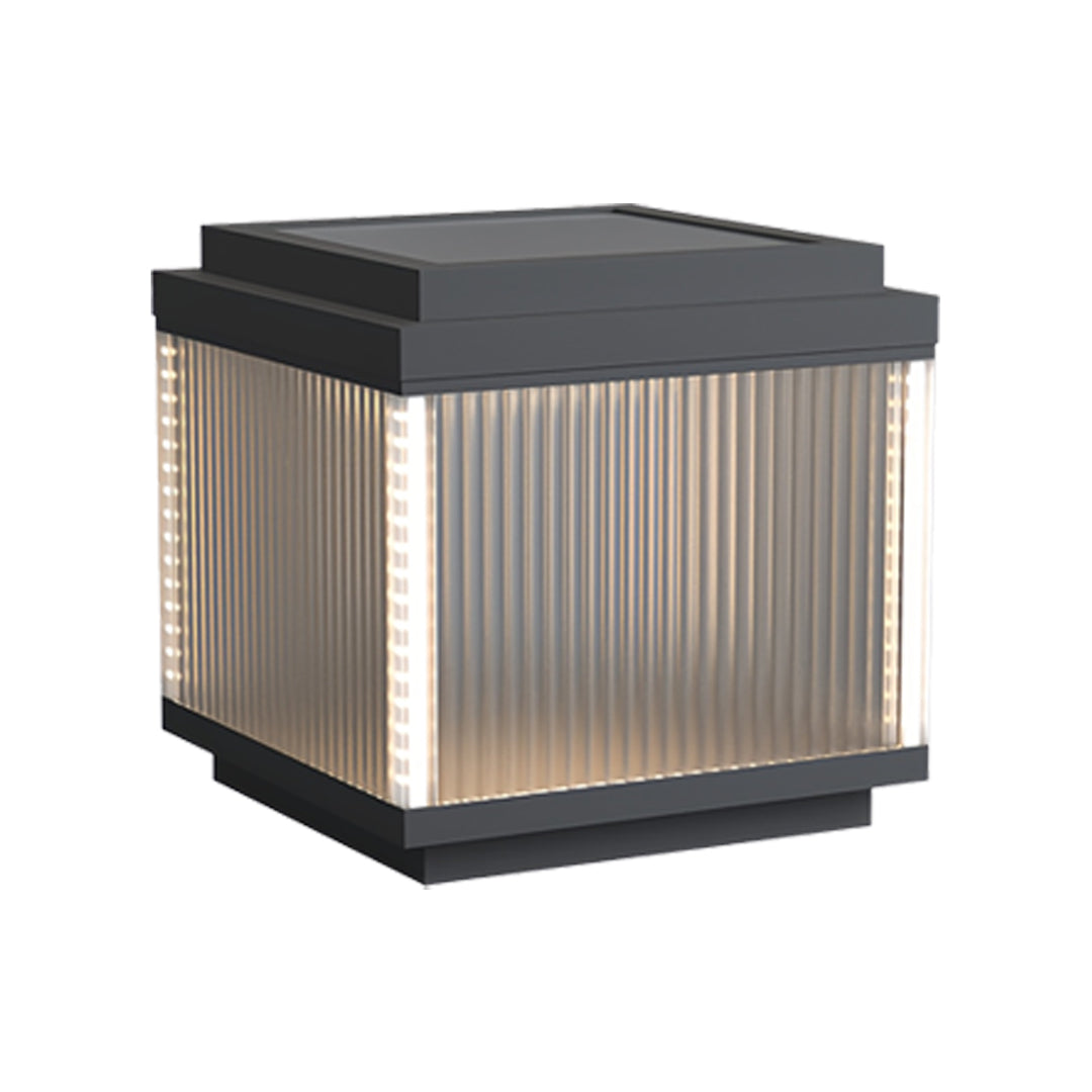 Minimalist Outdoor Pillar Light — Stainless Steel, Clear Glass, IP65 Weatherproof, Solar or Hardwired, 3 Sizes