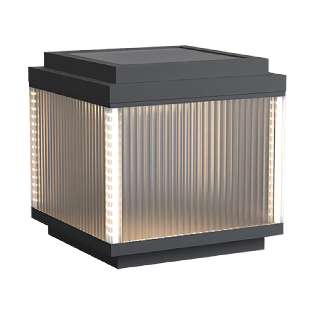 Minimalist Outdoor Pillar Light — Stainless Steel, Clear Glass, IP65 Weatherproof, Solar or Hardwired, 3 Sizes