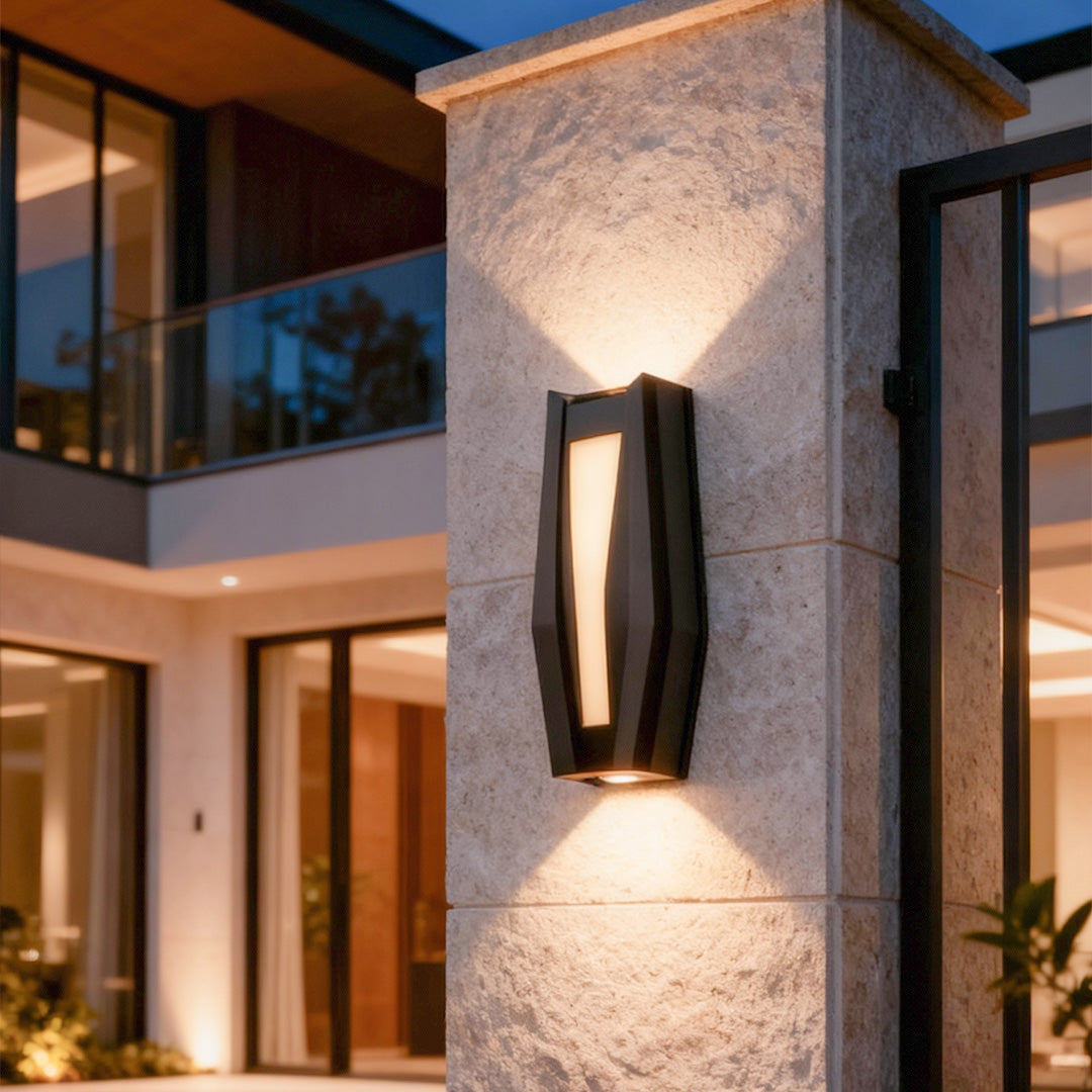 Geometric Minimalist Up/Down Outdoor Wall Light