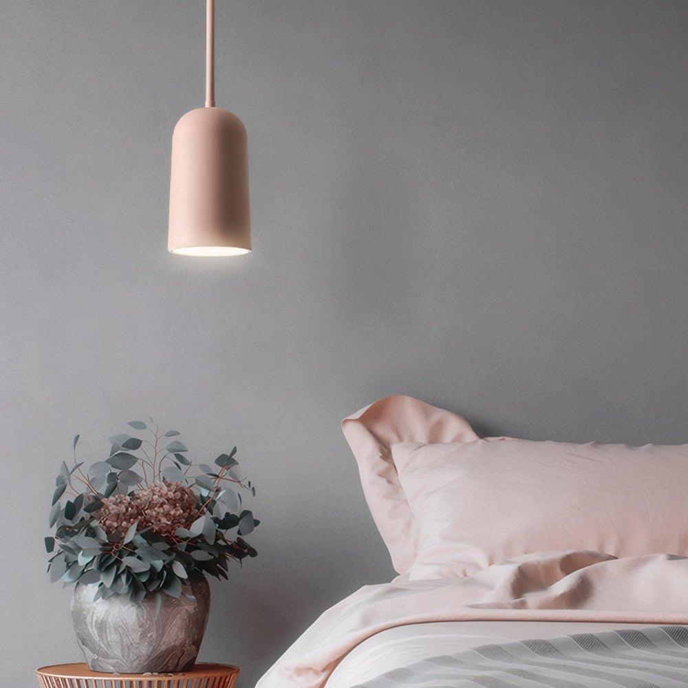 pink figura arc pendant lamp with 1 light in resin
