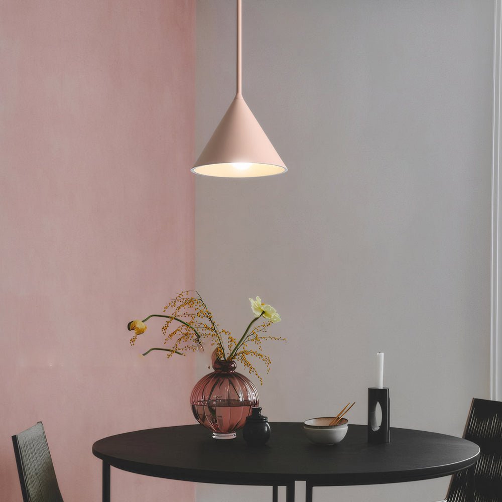 pink figura arc pendant lamp with 1 light in resin