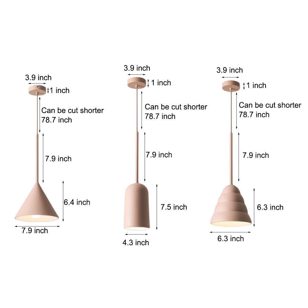 pink figura arc pendant lamp with 1 light in resin