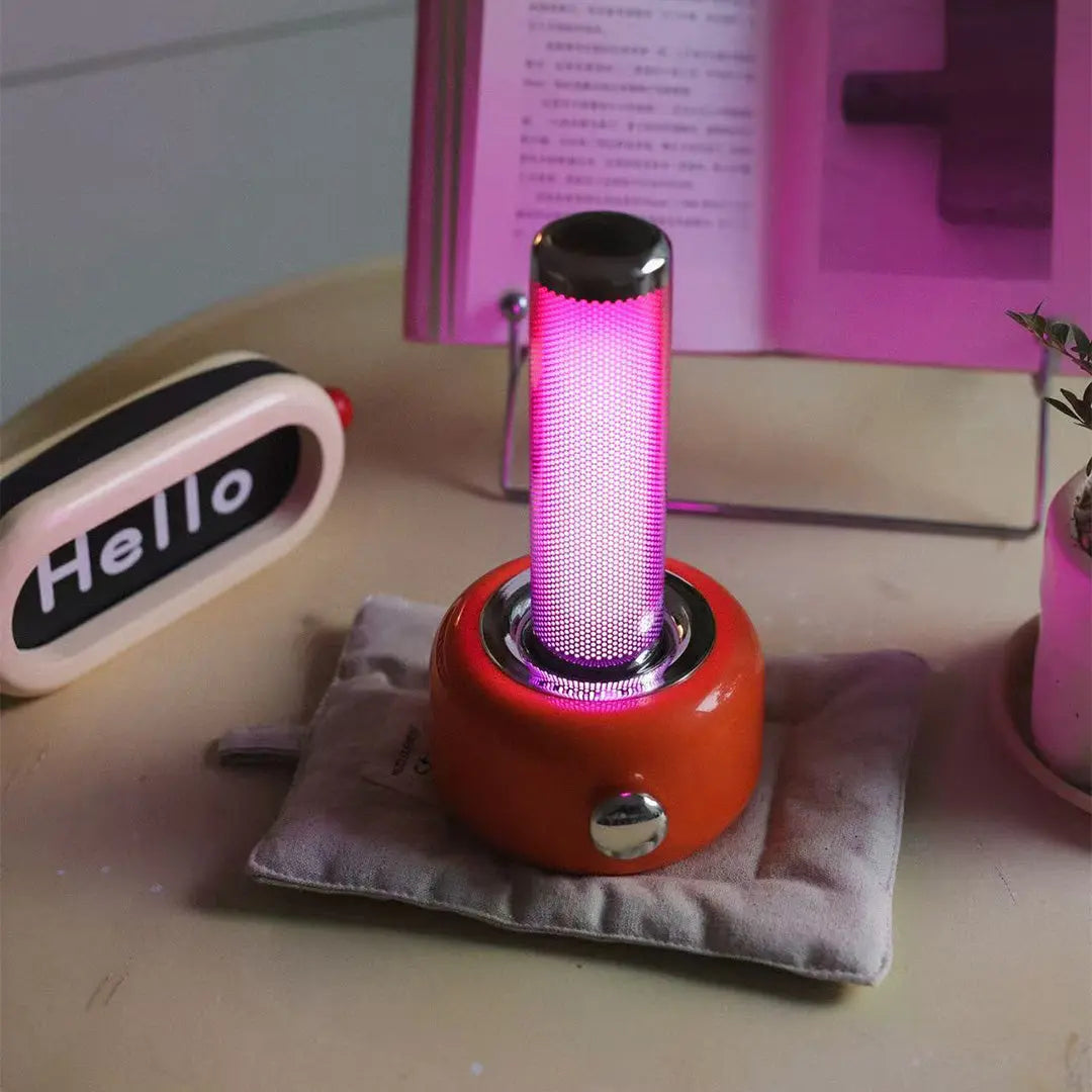 Sleek Minimalist Metal Ambient Table Lamp with RGB Audio Lighting Luxe
