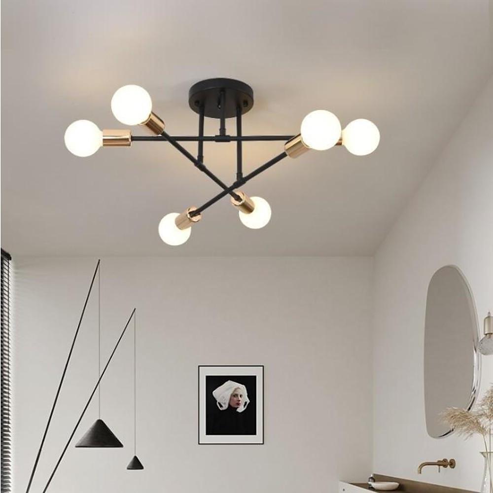 Geometric Sputnik Semi-Flush Mount — Metal, 6-Light LED, 28" Diameter