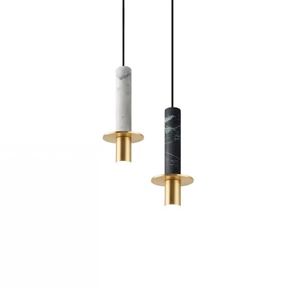 Cylindrical Circular Mini Pendant Light — Metal and Glass, 1-Light, 10W LED, 3000K, 5" Diameter, 59" Adjustable Cord