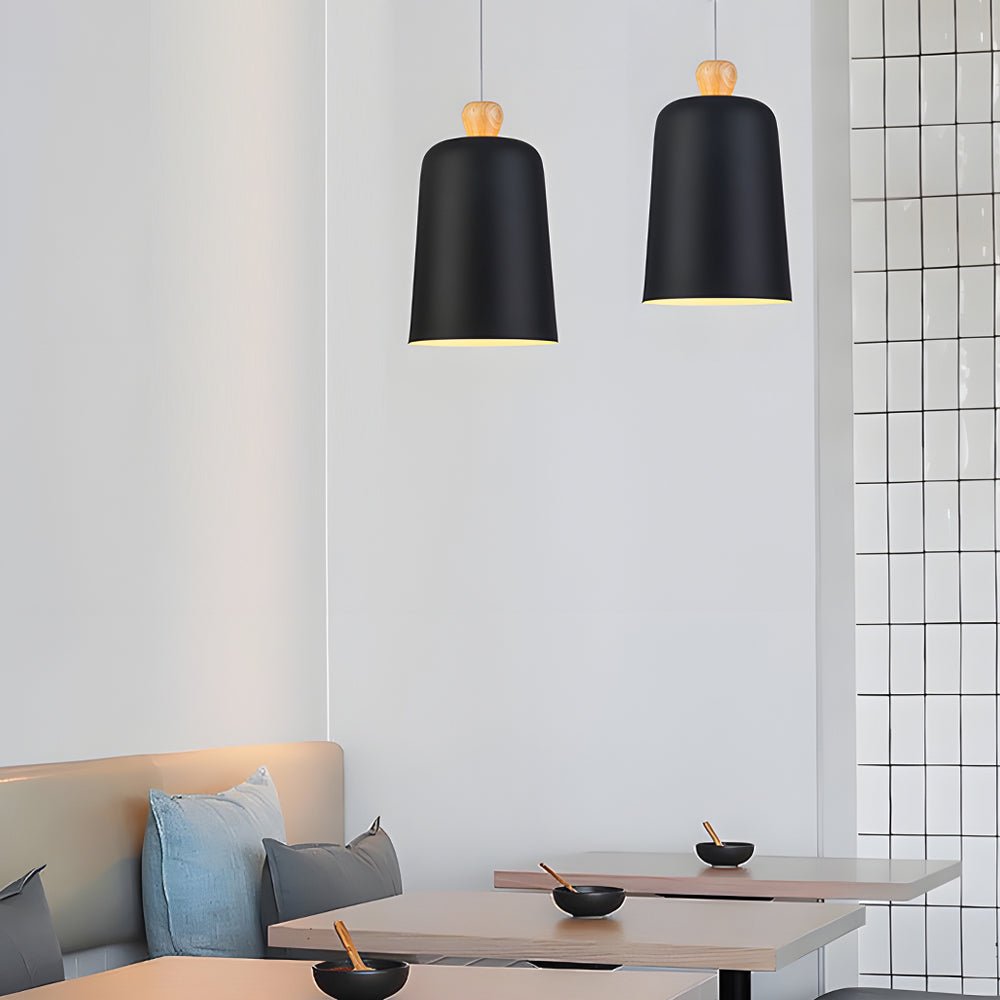 1-Light Pleat Box LED Pendant Lamp - Black and White Aluminum Hanging Light