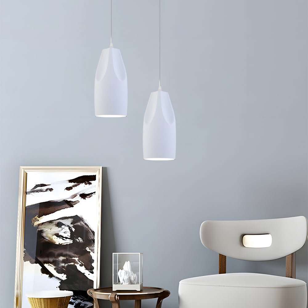 Pleat Box 1-Light LED Pendant — Aluminum, Black or White, E27 15W, 47.2" Adjustable Cord